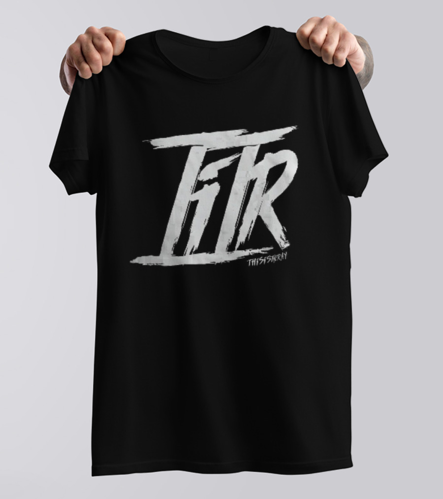 FTR This Is The Way White Brush Stroke Monogram Black T-Shirt