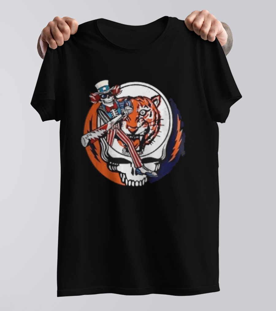Grateful Dead Uncle Sam Skull And Tiger Steal Your Face T-Shirt