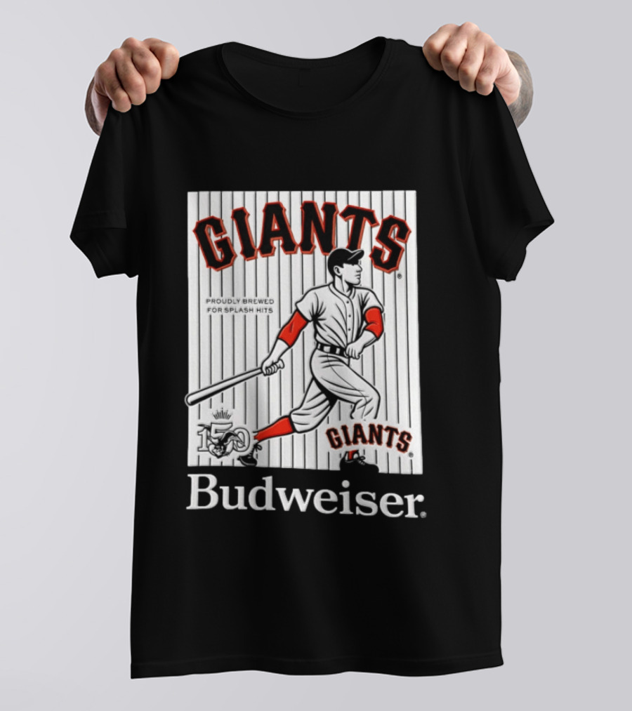 San Francisco Giants 150 Years Budweiser Splash Hits Baseball T-Shirt