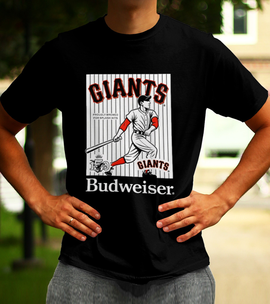 San Francisco Giants 150 Years Budweiser Splash Hits Baseball T-Shirt