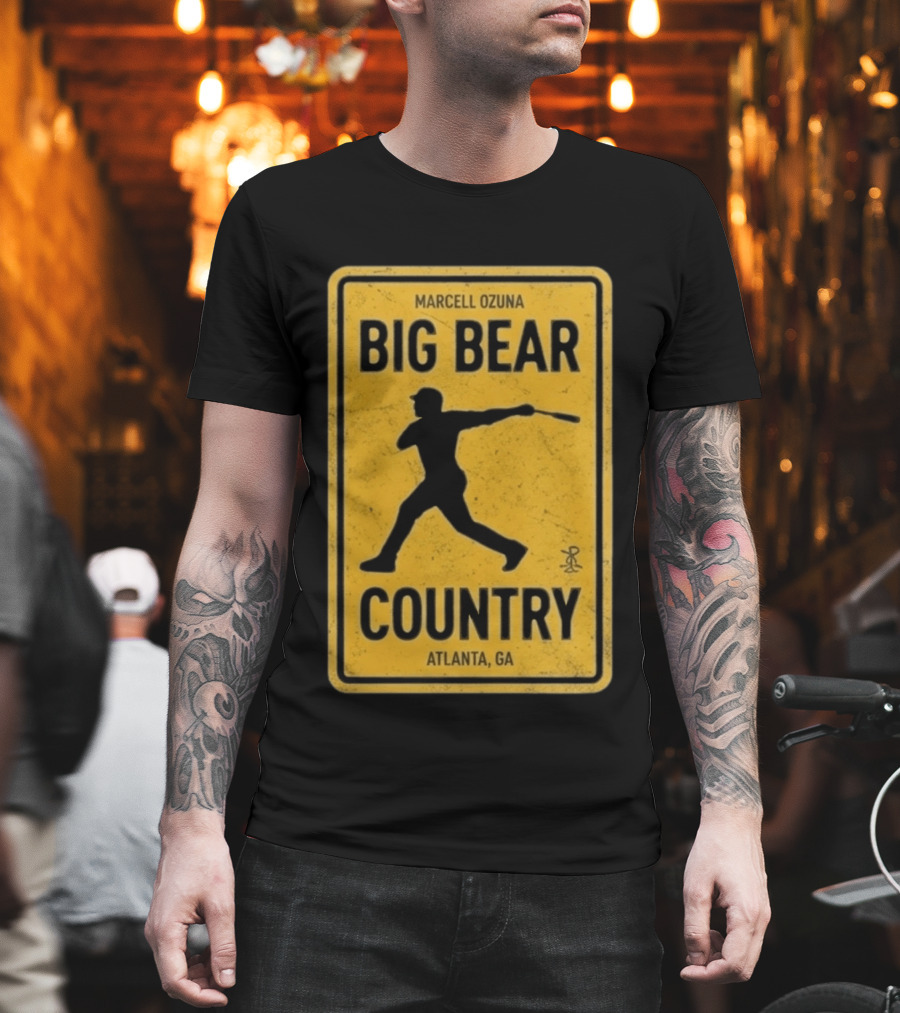 Marcell Ozuna Big Bear Country Atlanta GA Retro Baseball T-Shirt