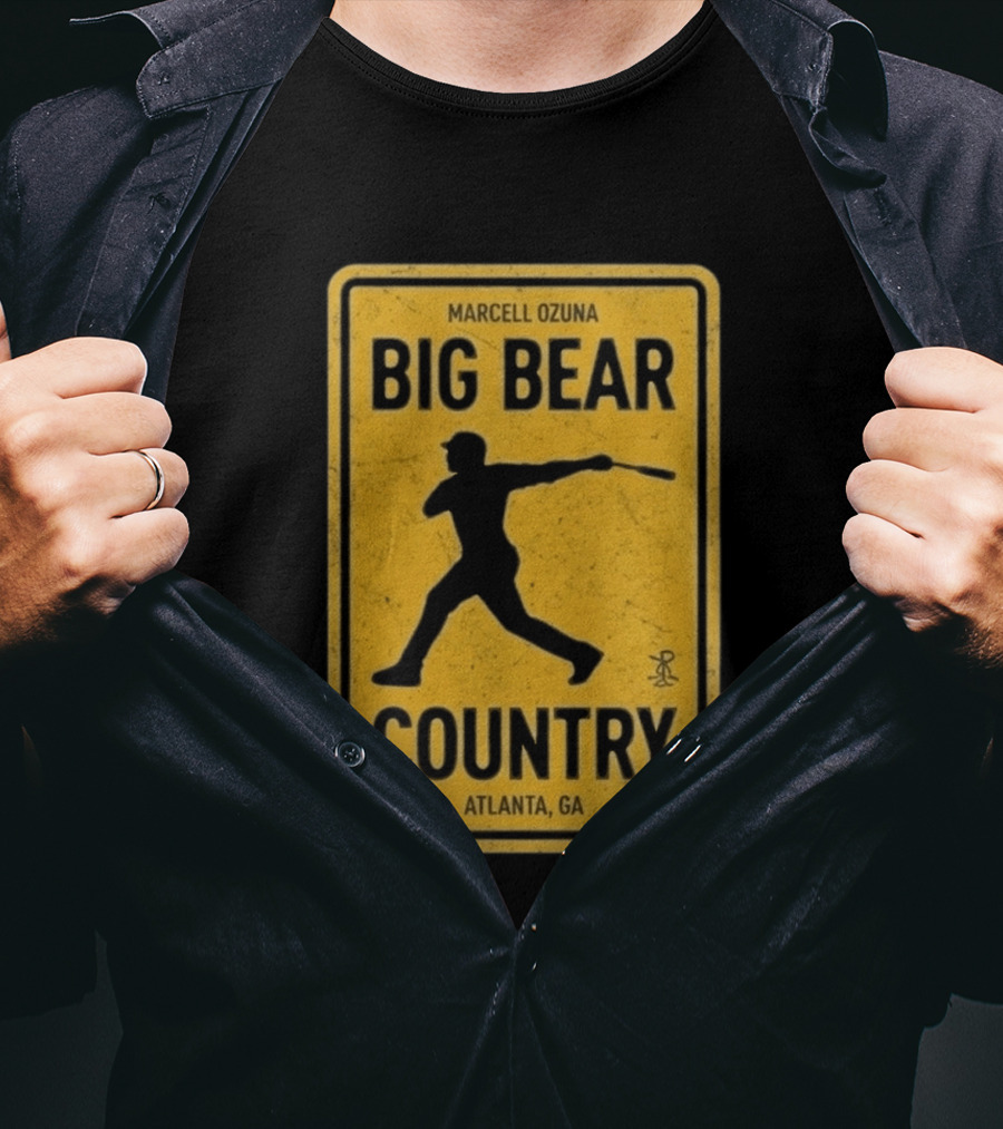 Marcell Ozuna Big Bear Country Atlanta GA Retro Baseball T-Shirt