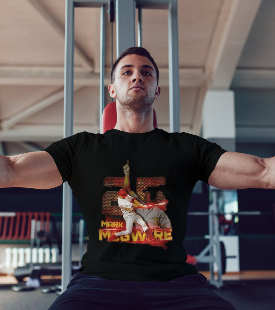 Mark McGwire Baseball Dynamic Red Lightning Swing T-Shirt