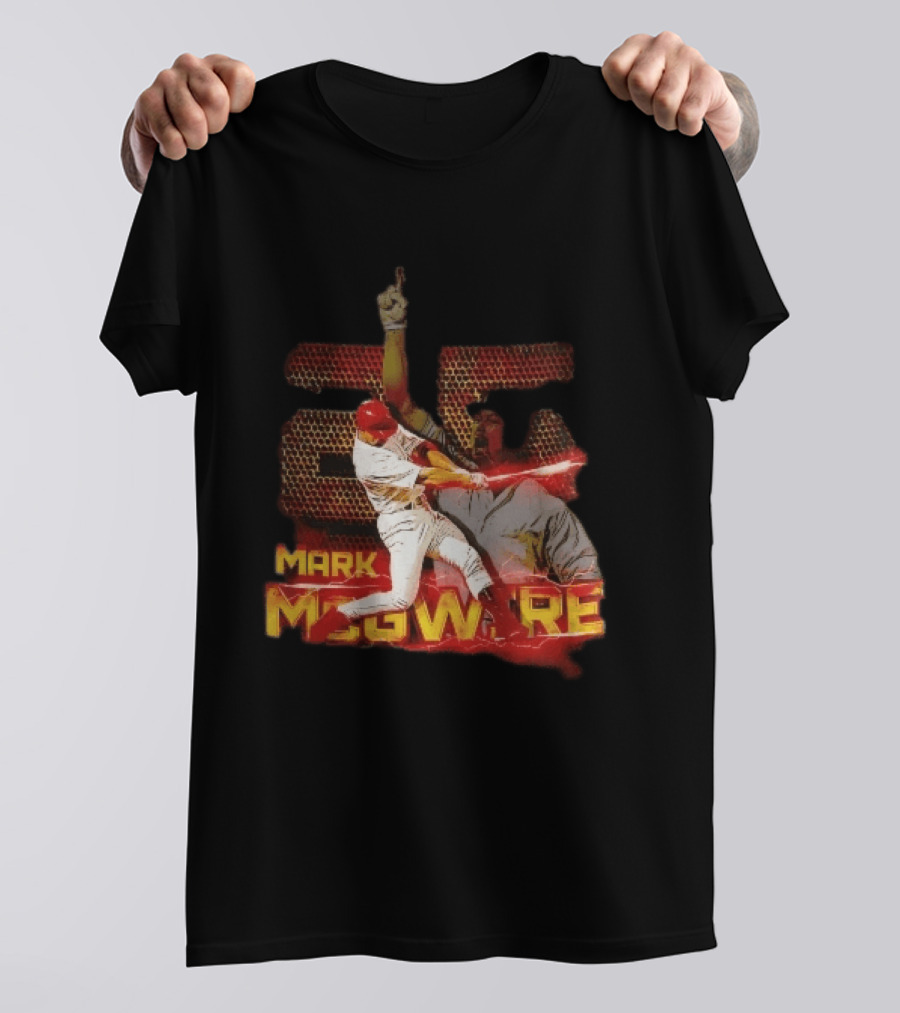 Mark McGwire Baseball Dynamic Red Lightning Swing T-Shirt