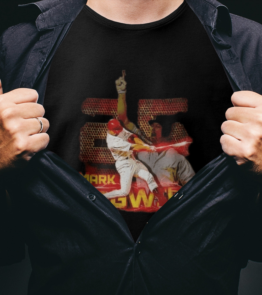 Mark McGwire Baseball Dynamic Red Lightning Swing T-Shirt