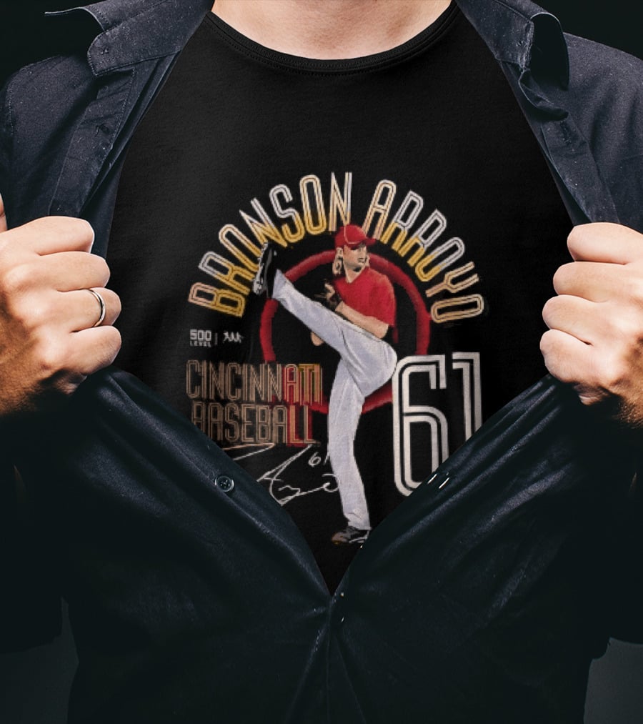 Cincinnati Baseball Bronson Arroyo 61 High Leg Kick T-Shirt