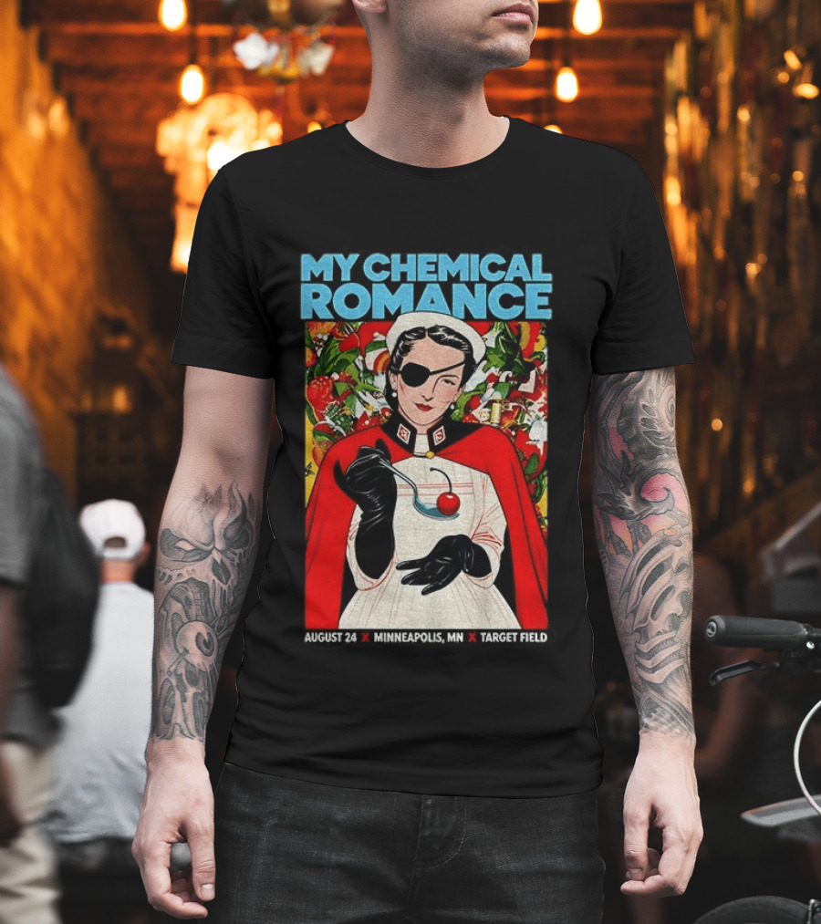 My Chemical Romance Nurse Eye Patch Cherry August 24 Minneapolis Target Field T-Shirt