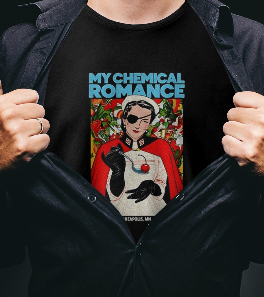 My Chemical Romance Nurse Eye Patch Cherry August 24 Minneapolis Target Field T-Shirt