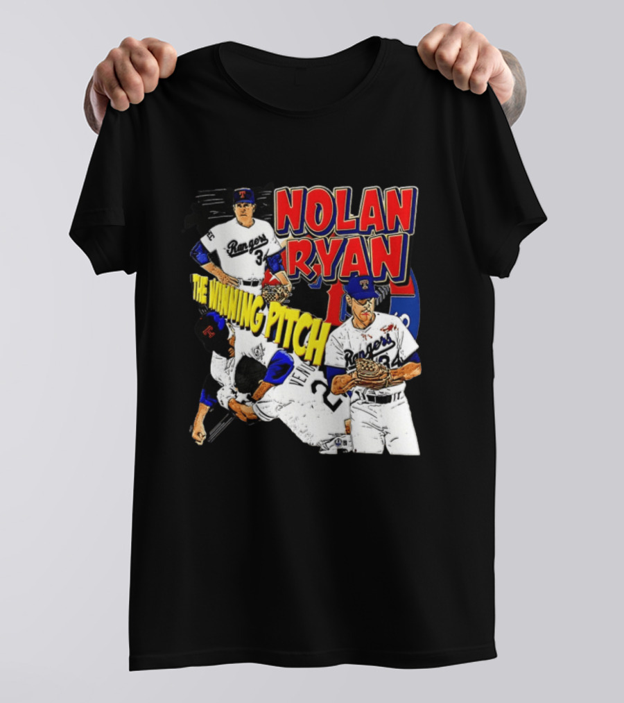 Nolan Ryan Texas Rangers The Winning Pitch Classic Baseball 34 T-Shirt