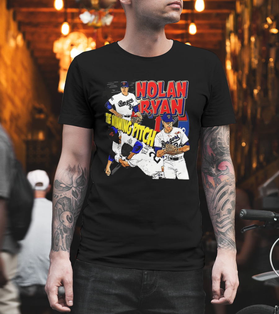 Nolan Ryan Texas Rangers The Winning Pitch Classic Baseball 34 T-Shirt