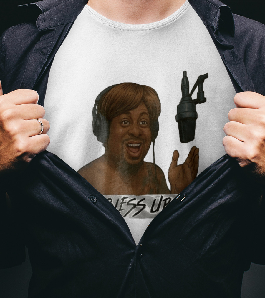 Bless Up Smiling Man Headphones Microphone Caricature T-Shirt