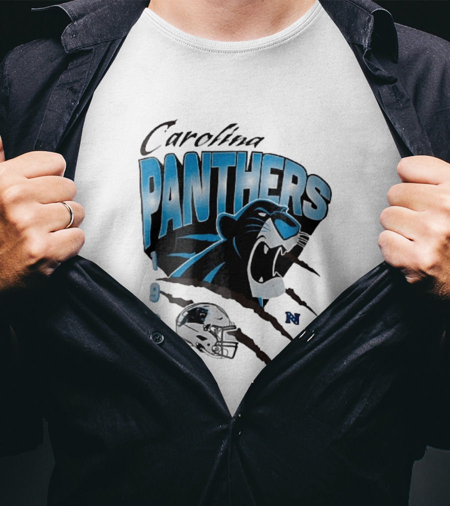 Carolina Panthers 1995 Roaring Head Claw Marks Football Helmet T-Shirt