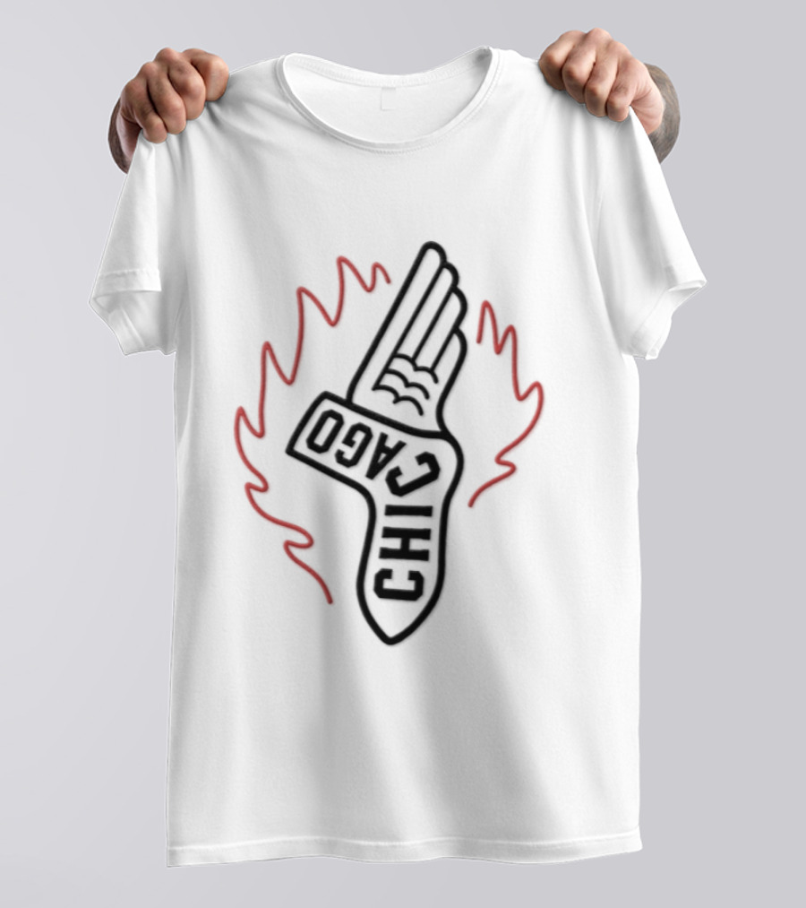 Chicago Winged Sock Baseball Flame T-Shirt