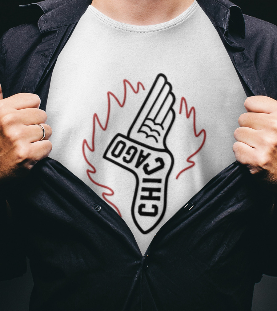 Chicago Winged Sock Baseball Flame T-Shirt