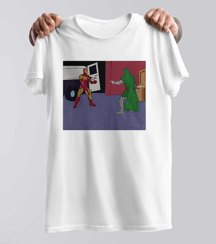 Doctor Doom Vs Ironman Pointing Meme Standoff T-Shirt