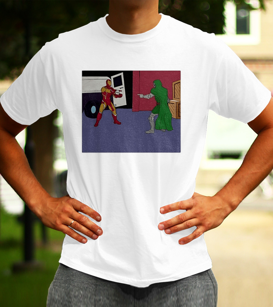 Doctor Doom Vs Ironman Pointing Meme Standoff T-Shirt