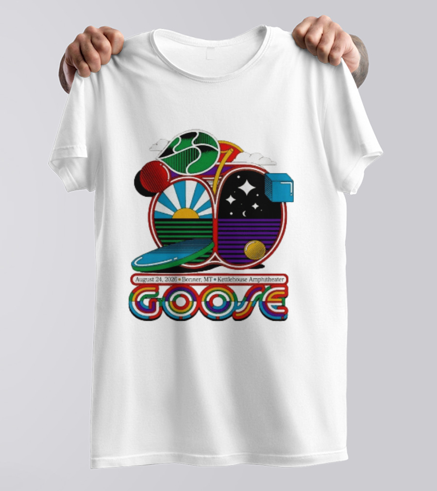 Goose Band Concert Kettlehouse Amphitheater Bonner MT August 24 2026 T-Shirt