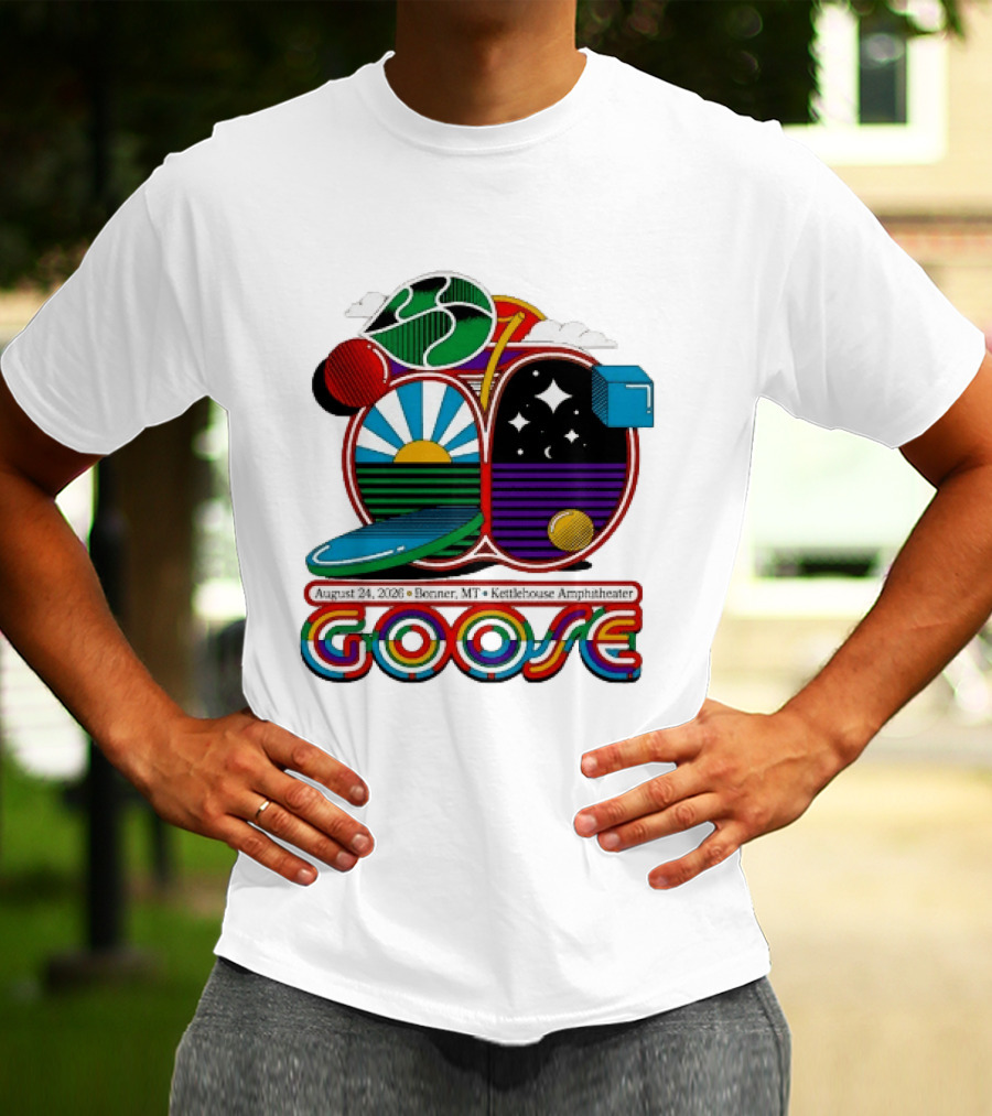 Goose Band Concert Kettlehouse Amphitheater Bonner MT August 24 2026 T-Shirt