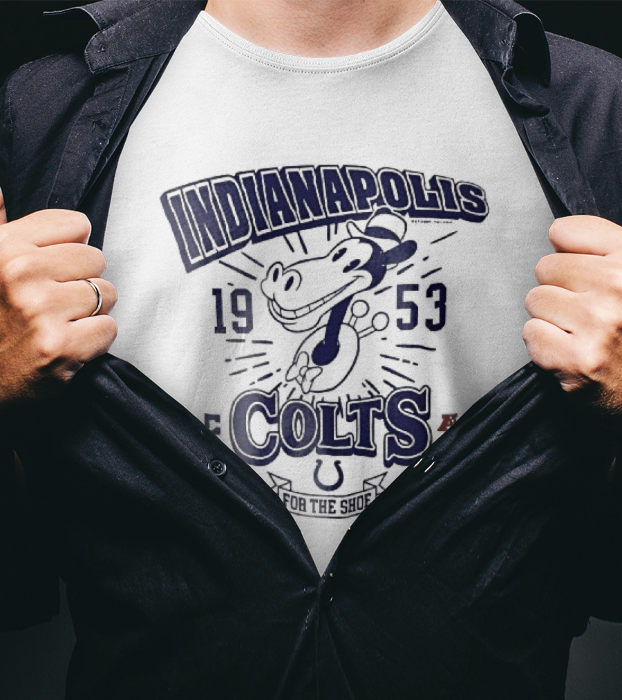 Indianapolis Colts 1953 Cartoon Horse For The Shoe T-Shirt