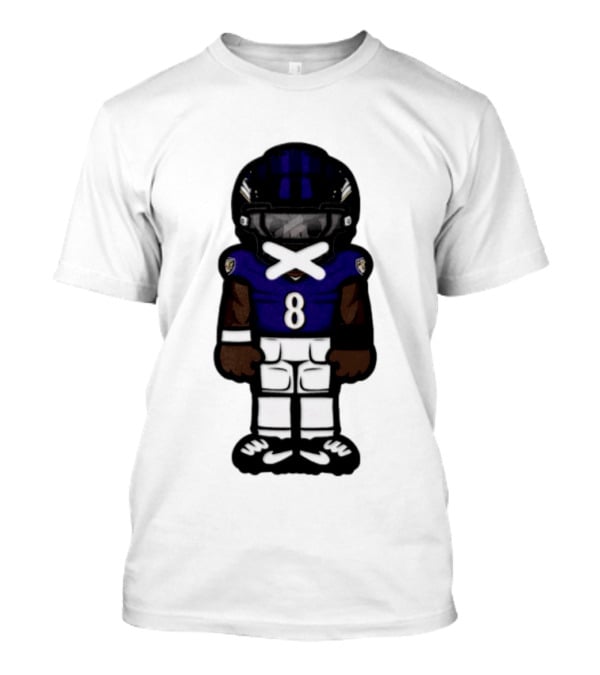 Lamar Jackson Baltimore Ravens Chibi Football 2026 Ravens Jersey Number 8 T-Shirt