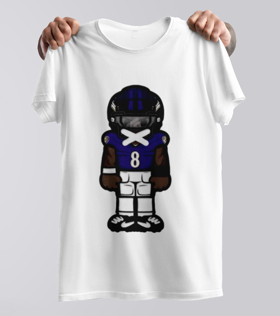 Lamar Jackson Baltimore Ravens Chibi Football 2026 Ravens Jersey Number 8 T-Shirt