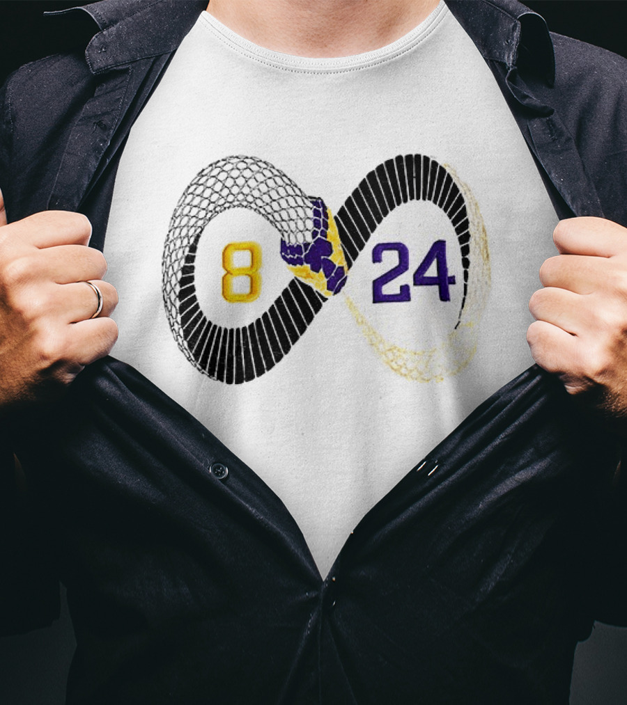 Mamba 8 24 Infinity Kobe Bryant Lakers Basketball Snake Net T-Shirt