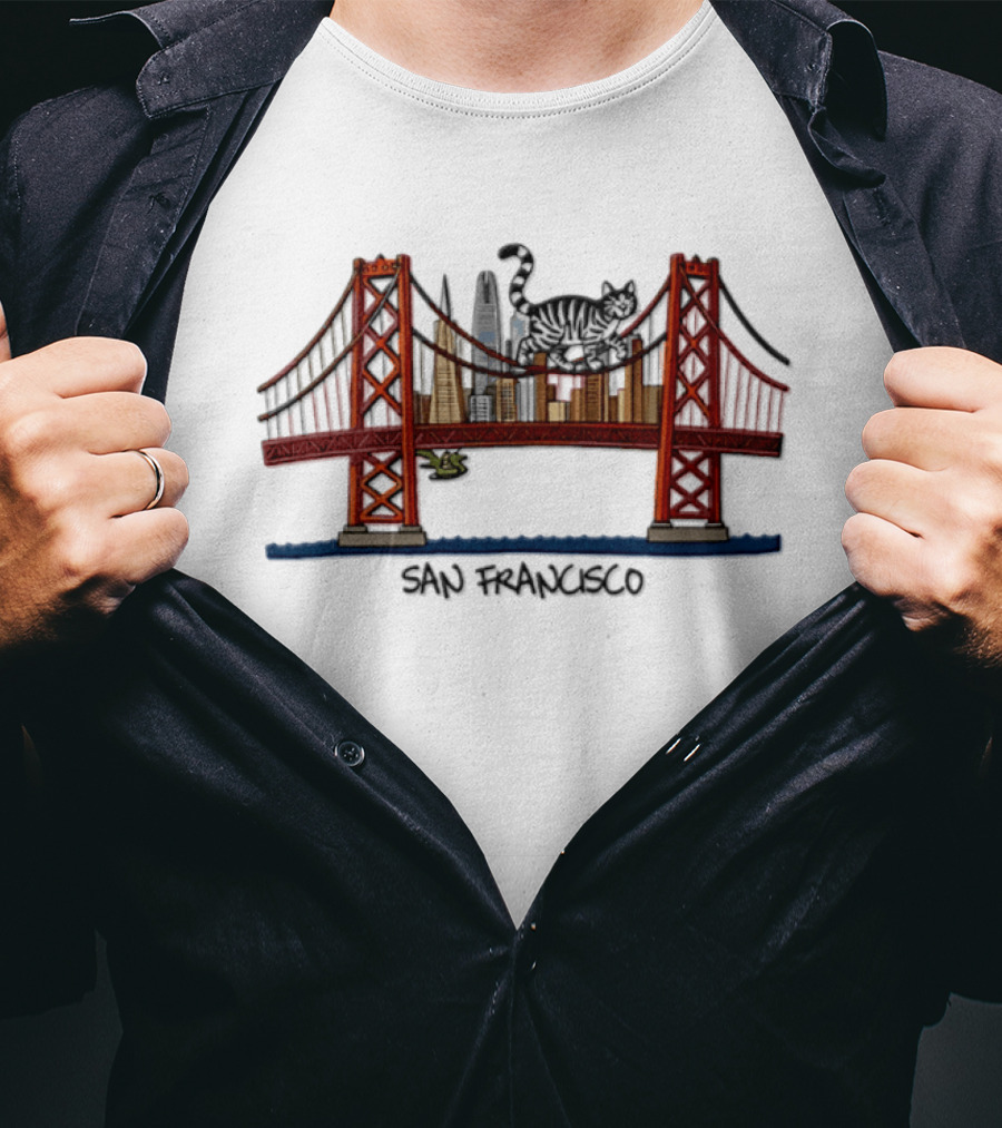 Ryan Gosling B Kliban Cat Golden Gate Bridge San Francisco 2026 T-Shirt