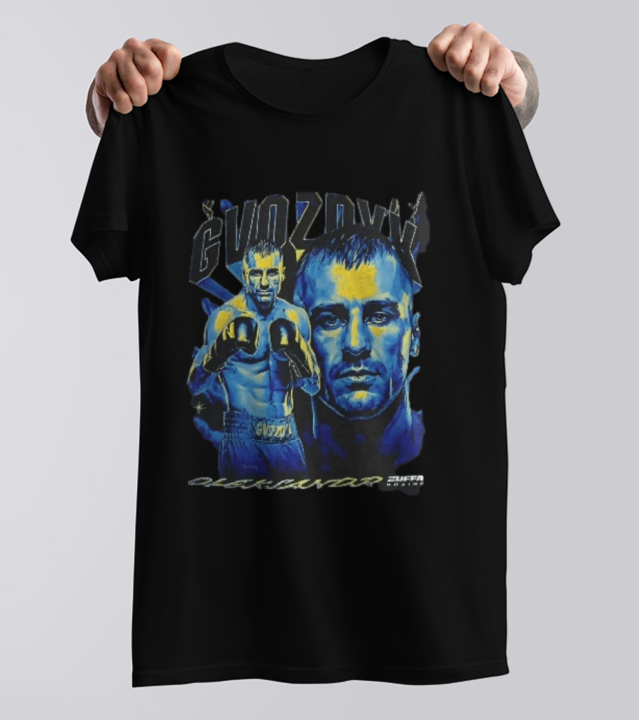 Gvozdyk Oleksandr Zuffa Boxing Yellow Blue Boxer Bootleg T-Shirt
