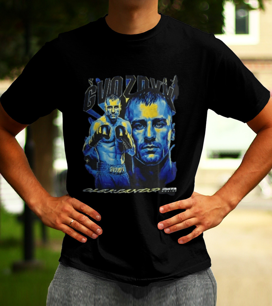 Gvozdyk Oleksandr Zuffa Boxing Yellow Blue Boxer Bootleg T-Shirt