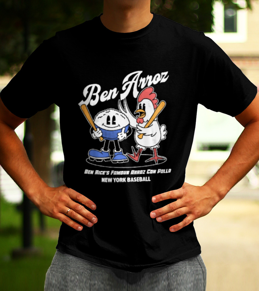 Ben Arroz Famous Con Pollo New York Baseball Cartoon Chicken Bowl T-Shirt