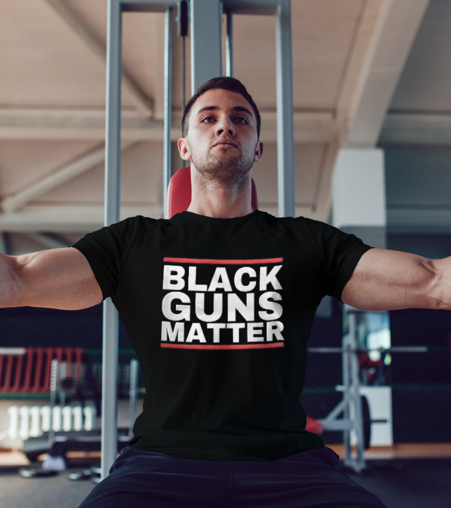 Black Guns Matter Red Horizontal Bars T-Shirt