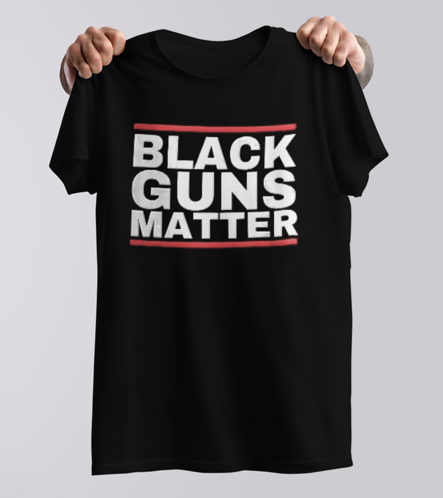 Black Guns Matter Red Horizontal Bars T-Shirt