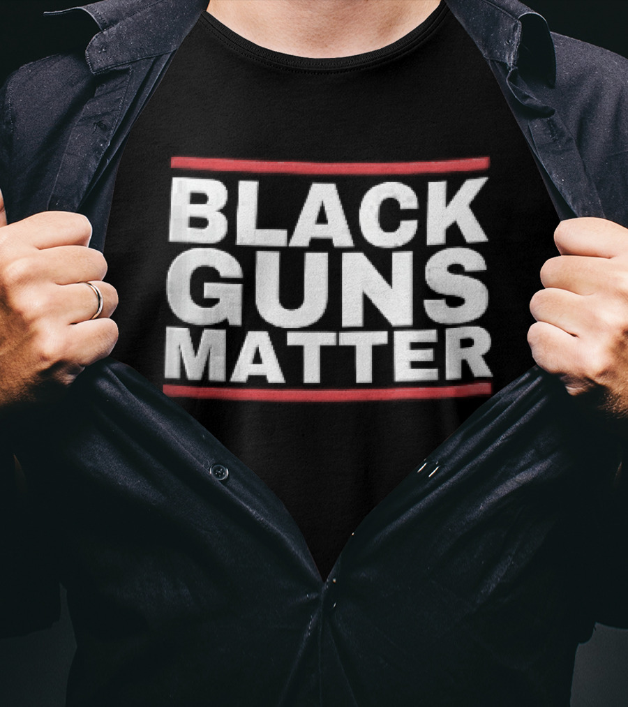 Black Guns Matter Red Horizontal Bars T-Shirt