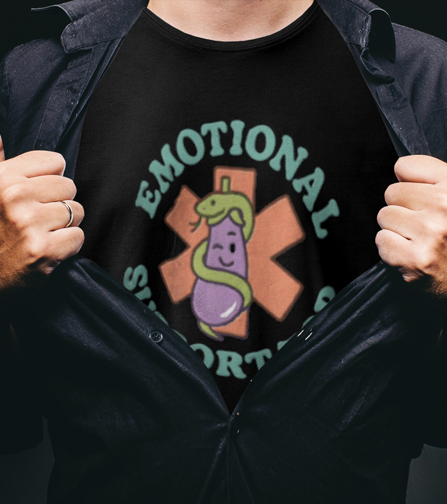 Emotional Support Top Eggplant Snake Medical T-Shirt
