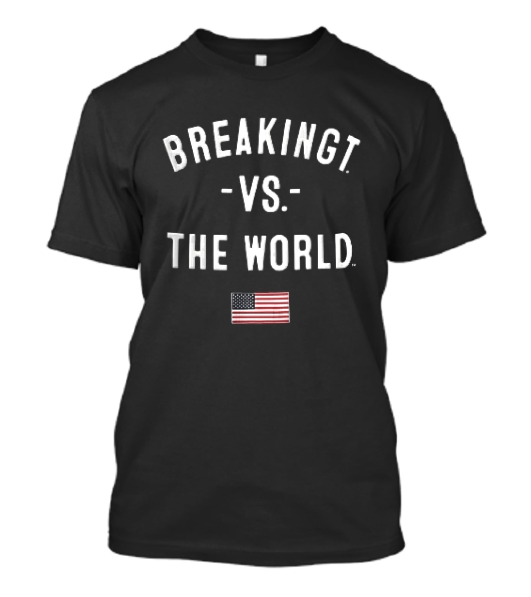 Breakingt Vs The World American Flag USA Theme White Arched T-Shirt