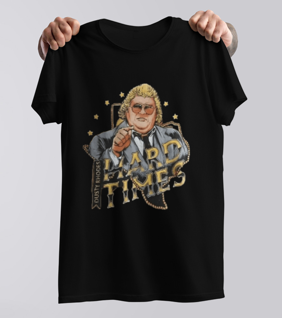 Dusty Rhodes Hard Times Wrestler Pointing Suit Sunglasses Stars T-Shirt
