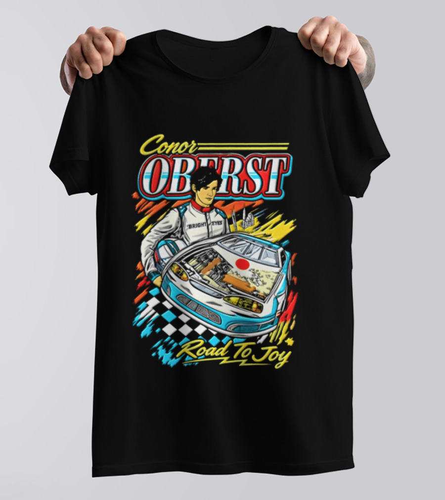 Conor Oberst Road To Joy Racing Car Driver Checkered Flag T-Shirt