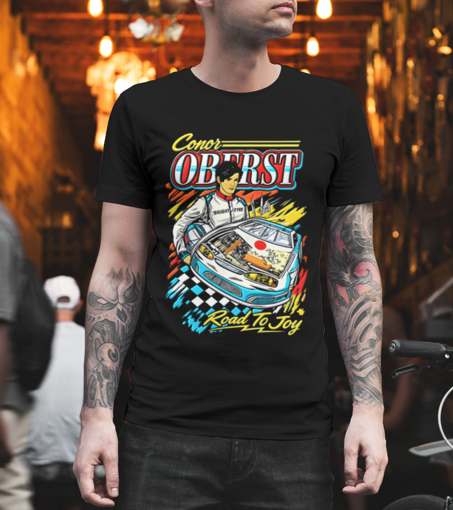 Conor Oberst Road To Joy Racing Car Driver Checkered Flag T-Shirt