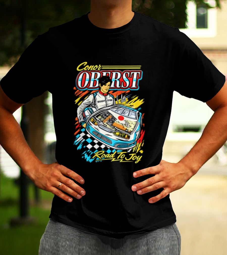 Conor Oberst Road To Joy Racing Car Driver Checkered Flag T-Shirt