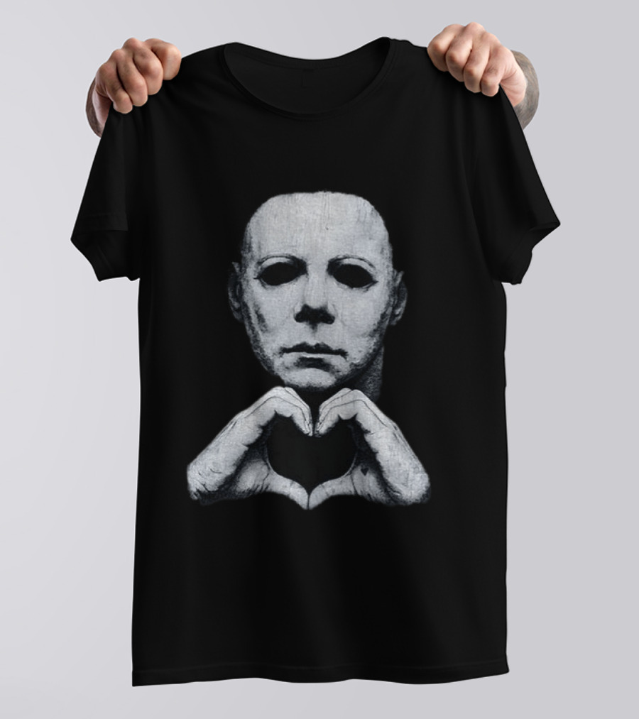 Michael Myers Heart Hands Iconic Horror Character Gesture T-Shirt