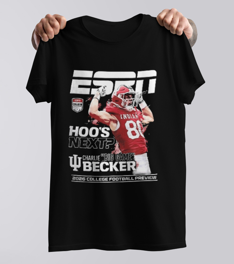 ESPN Indiana Hoosiers Football Hoos Next Charlie Becker 2026 Player Preview T-Shirt