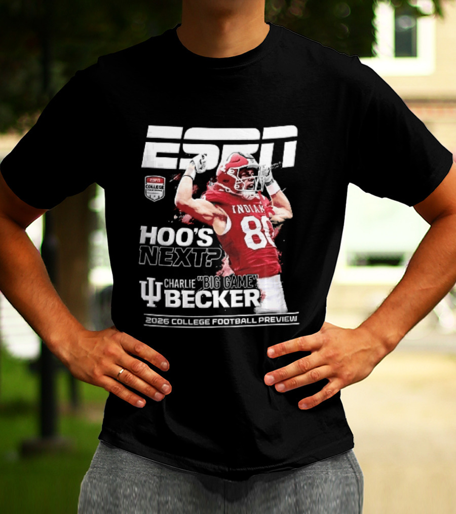 ESPN Indiana Hoosiers Football Hoos Next Charlie Becker 2026 Player Preview T-Shirt