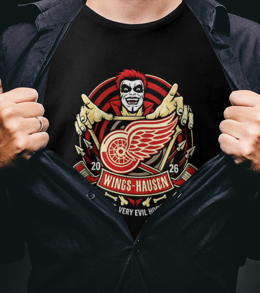 Wings Hausen Detroit Red Wings Very Nice Very Evil Hockey Club 2026 T-Shirt