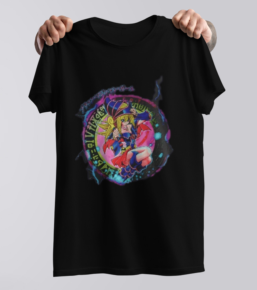 Dark Magician Girl Anime Spellcaster Magic Circle Wand T-Shirt