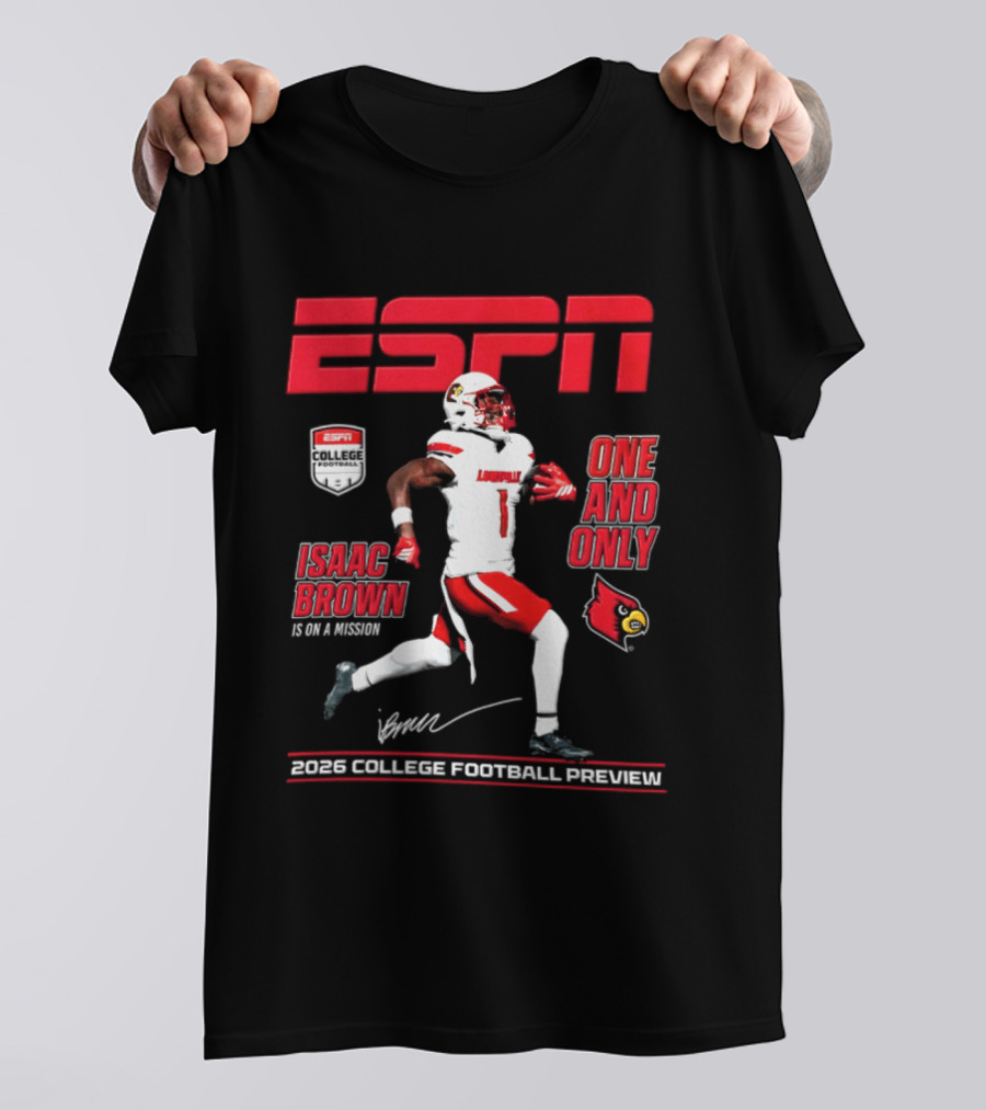 ESPN Isaac Brown Louisville Cardinals One And Only 2026 College Football Preview T-Shirt