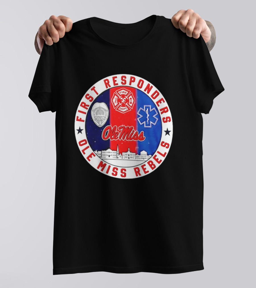 Ole Miss Rebels First Responders Police Fire Dept EMS 2026 T-Shirt