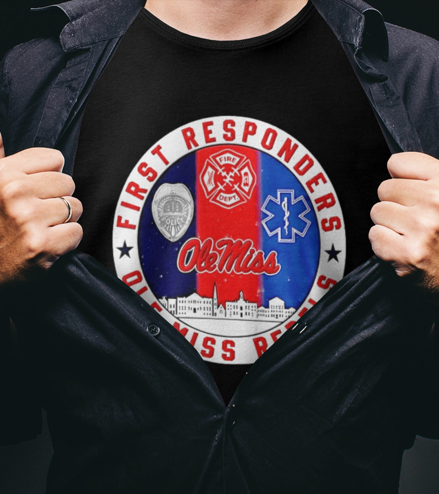 Ole Miss Rebels First Responders Police Fire Dept EMS 2026 T-Shirt