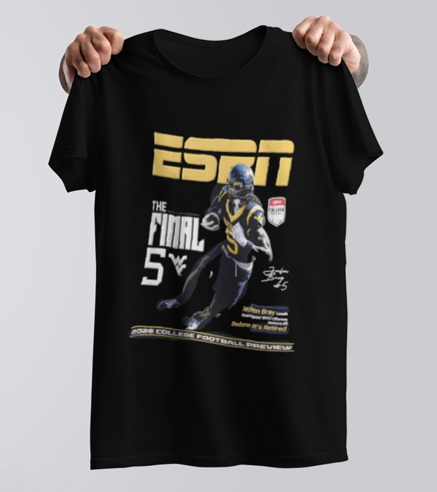 ESPN Jaden Bray 2026 College Football Preview Retired Number 5 T-Shirt