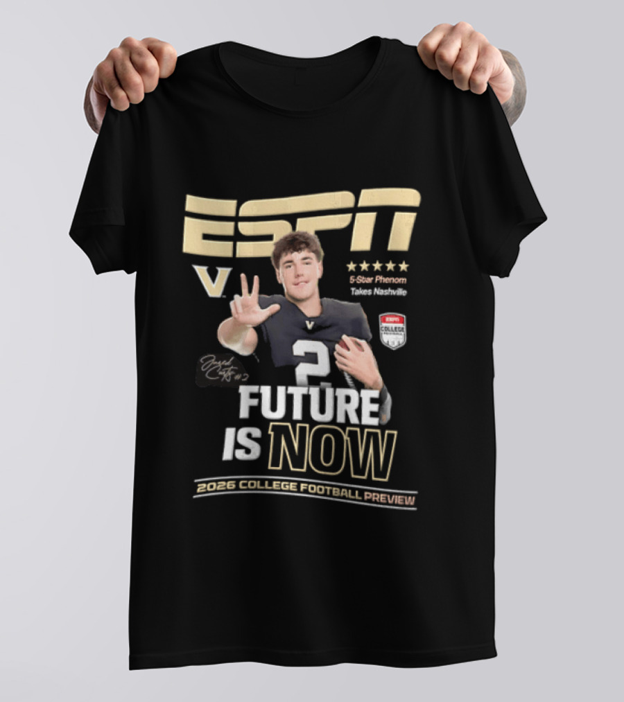 ESPN Future Is Now Jared Curtis 2026 Elite Five Star Junior College Football Program T-Shirt