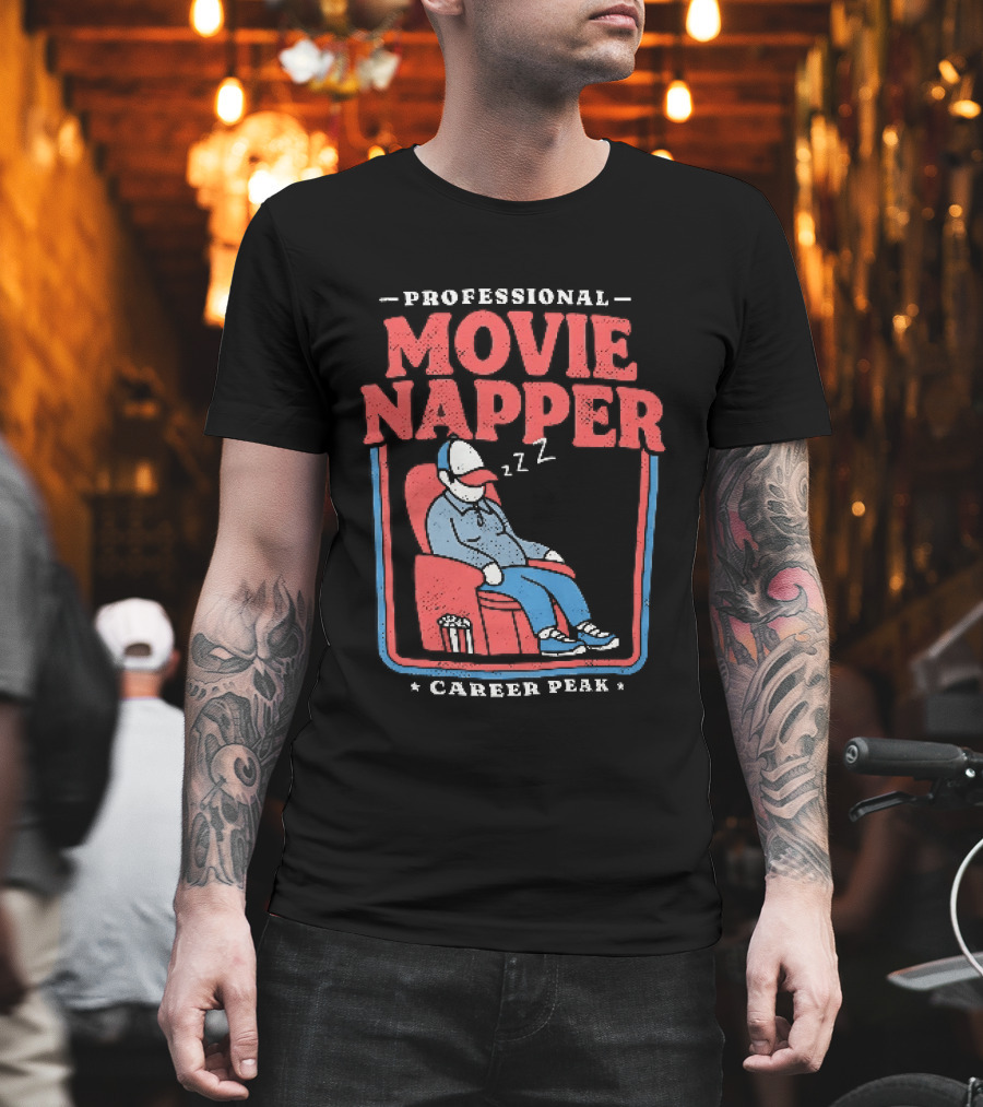 Professional Movie Napper Career Peak Experienced At Falling Asleep During Movies Zzz T-Shirt